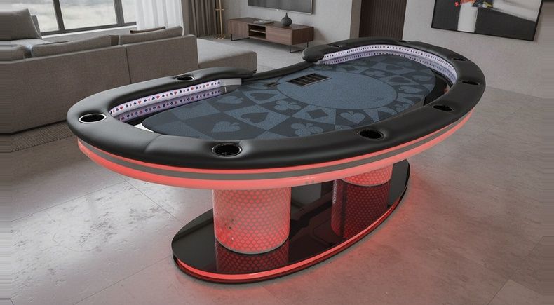Mesa de Poker Luxo TV WSOP com Borda em Acrílico Duplo - L37